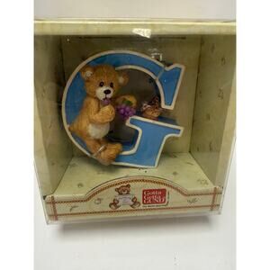 Copied - Vintage Gund Thinking Of You Letter G Teddy Bear Display Figurine 1998